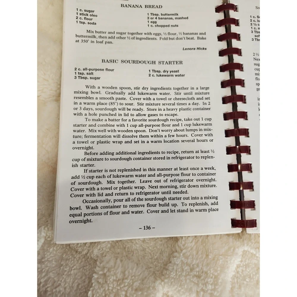 Vtg 90's Solid Rock Baptist Church Cookbook Cleveland GA 1996 Grandma Sourdough